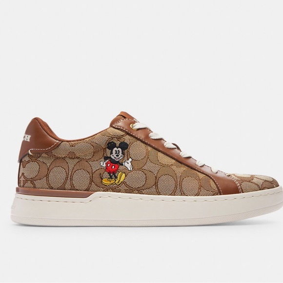 NWT Coach Outlet Disney X Coach Clip Low Top Sneaker Sig Jacquard Mickey Mouse - Picture 5 of 13